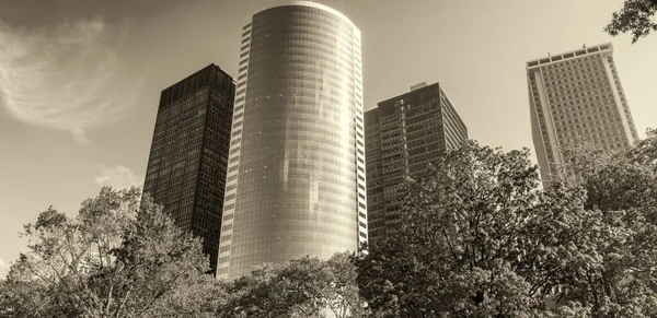 Vista Preto Branco Dos Arranha Céus Manhattan Nova Iorque Eua — Fotografia de Stock