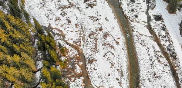 Val Visdende Vale Dolomite Vista Aérea Temporada Inverno Itália — Fotografia de Stock