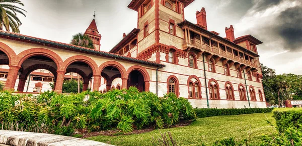 Hermosa Vista Fachada Flagler College Atardecer Augustine Florida — Foto de Stock