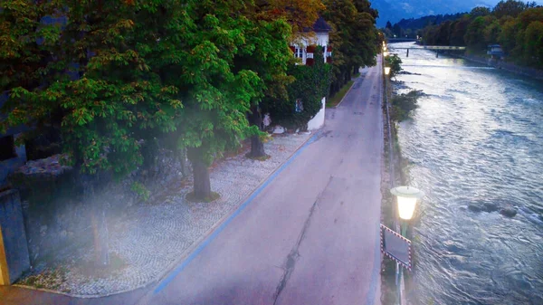 Aerial View Lienz Skyline Drone Night Austria — Stock Photo, Image