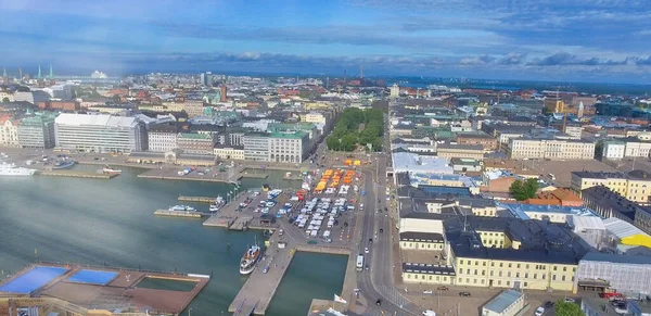 Luchtfoto Van Helsinki Skyline Van Kathedraal Van Uspenski — Stockfoto