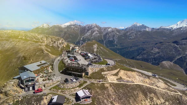 Increíble Vista Aérea Los Picos Montaña Grossglockner Cubiertos Nieve Temporada — Foto de Stock