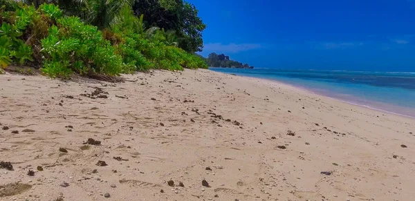 Digue Seychellen Luftaufnahme Der Küste Aus Der Drohnenperspektive — Stockfoto