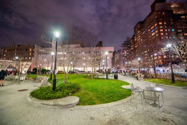 Manhattan Aralık 2018 Vincent Triangle Boyunca Gece Boyunca Binalar — Stok fotoğraf