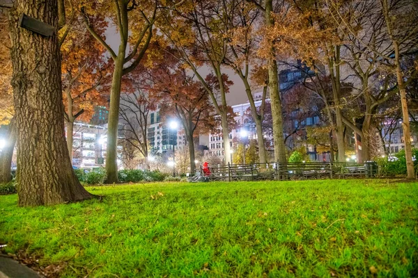 Union Square Park Bei Nacht Manhattan New York City — Stockfoto