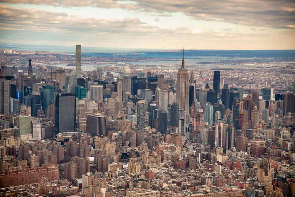 New York City Décembre 2018 Vue Aérienne Manhattan Depuis Hélicoptère — Photo