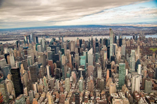 New York City Décembre 2018 Vue Aérienne Manhattan Depuis Hélicoptère — Photo
