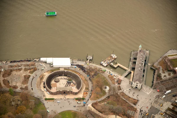 2018年12月3日 纽约市 从直升机上俯瞰曼哈顿的空中景观 从高处俯瞰市中心 纽约市 美国纽约州 — 图库照片