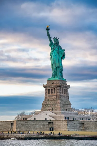 Statue Liberté New York Symbole Ville Depuis Point Vue Élevé — Photo