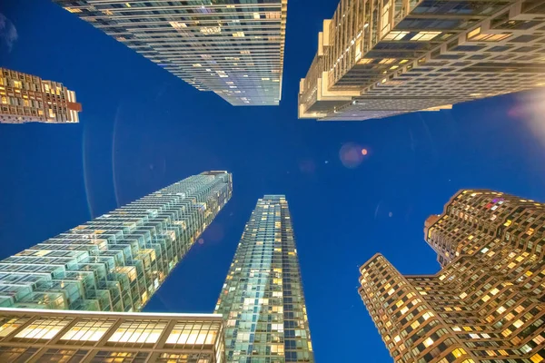 Midtown New York City Skyscrapers Night — Stock Photo, Image