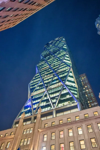 Manhattan December 5Th 2018 Modern City Skyscrapers Sixth Avenue Night — Stock Photo, Image