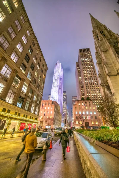 Manhattan November 2018 Зовнішній Вигляд Сучасних Хмарочосів Центрі Міста Вздовж — стокове фото
