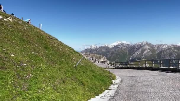 Road across beautiful Grossglockner National Park in summer season. — Stock Video