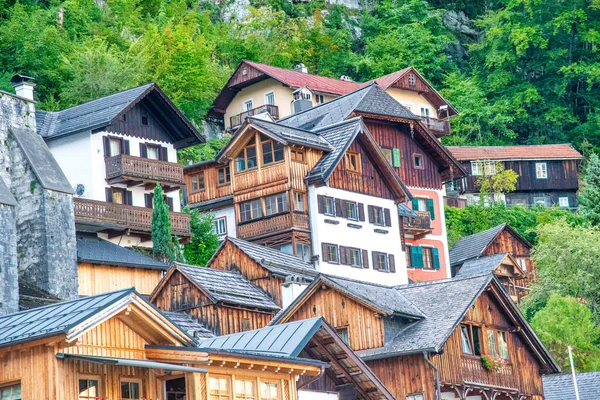 Domov Hallstatt Krásné Město Jezera Hallstatt Rakousko Letní Sezóně — Stock fotografie
