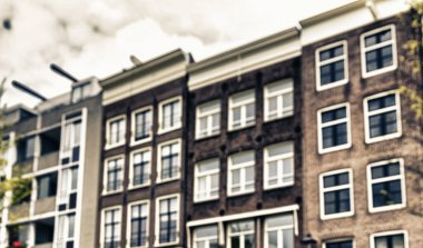 Amsterdam binaların bulanık görünüm.