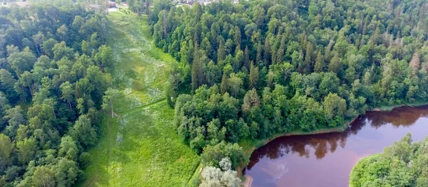 Hermoso Río Que Cruza Paisaje Montaña Vista Aérea —  Fotos de Stock