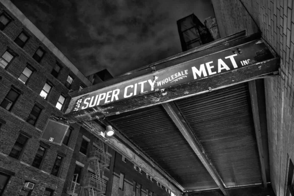 Manhattan Dezembro 2018 Edifícios Meatpacking District Noite — Fotografia de Stock