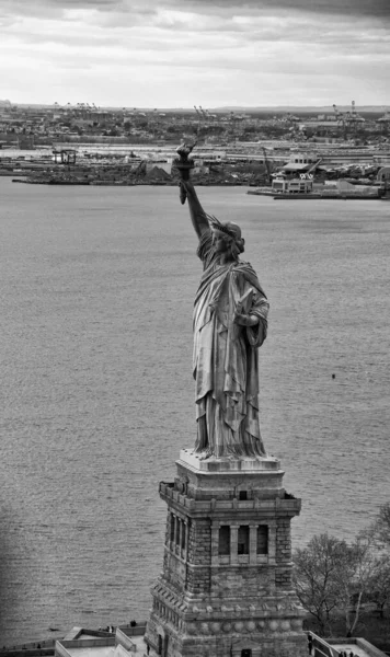 Freiheitsstatue Aus Dem Hubschrauber New York City Stadtsymbol Von Einem — Stockfoto