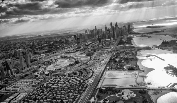 Дубай Оаэ Декабря 2016 Вид Вертолета Дубай Заката — стоковое фото