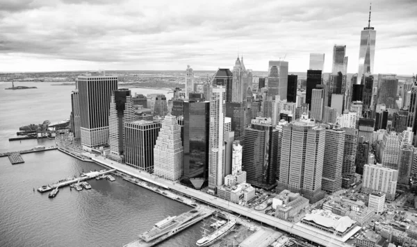 Манхэттен Вид Вертолёта Нью Йорк Центр Города Высоты Птичьего Полета — стоковое фото