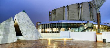 Te Papa Musum dış görünümünü gece, Wellington.