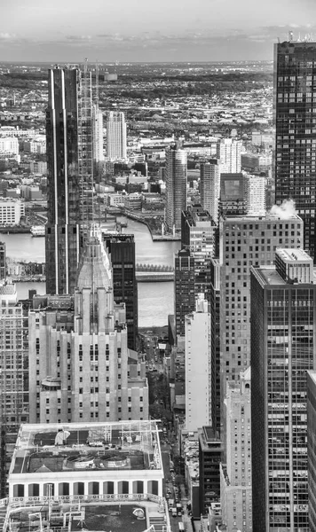 Modern Skyscrapers Midtown Manhattan Winter Season Aerial View Rooftop — Stock Photo, Image