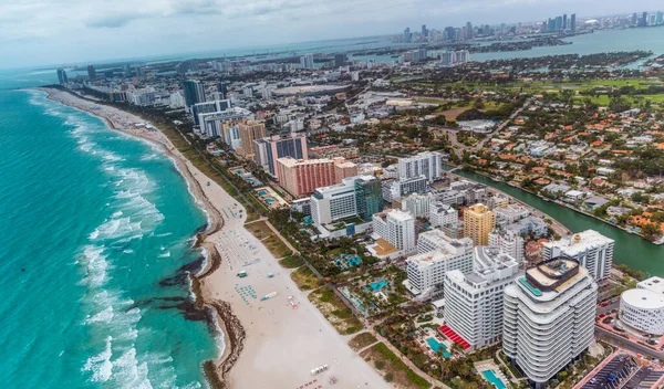 Luchtfoto Van South Beach Skyline Miami Florida — Stockfoto
