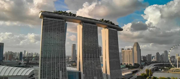 Singapur Junio 2020 Paisaje Aéreo Ciudad Desde Los Jardines Bahía — Foto de Stock