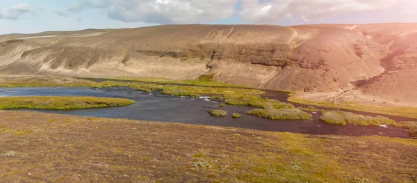 Increíble Vista Aérea Del Hermoso Paisaje Islandia Temporada Verano —  Fotos de Stock