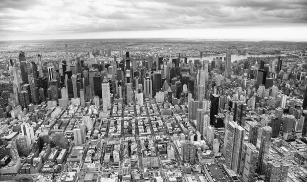 Vista Aérea Manhattan Desde Helicóptero Nueva York Midtown Desde Punto —  Fotos de Stock