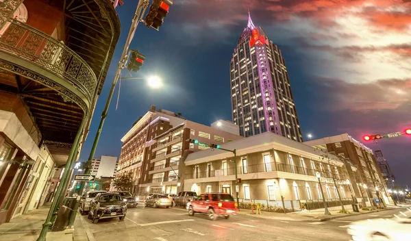 Beautiful Modern Skyline Mobile Dusk Alabama — Stock Photo, Image