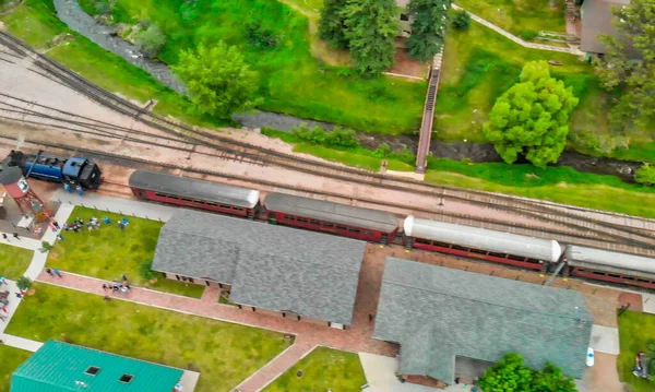 Vista Aérea Estación Tren Campo —  Fotos de Stock