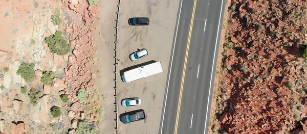 Kanyon Boyunca Harika Bir Yol Dan Hava Manzarası — Stok fotoğraf