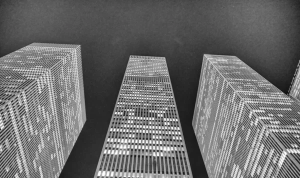 ミッドタウン マンハッタンの近代的な高層ビル群夜は冬の季節通りからの眺め — ストック写真
