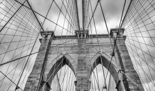 New York Splendida Vista Sul Ponte Brooklyn Una Bellissima Serata — Foto Stock