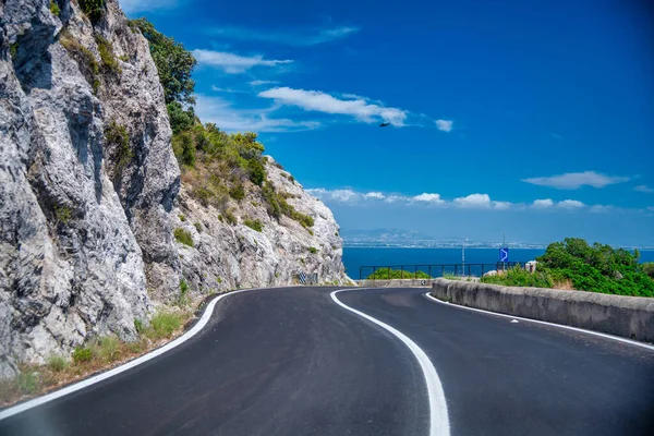 Straße Nach Amalfi Der Sommersaison Amalfiküste Italien — Stockfoto