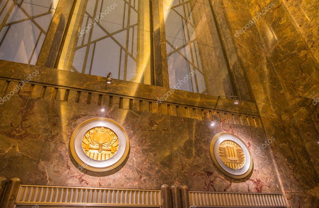 The Empire State Building Entrance Hall Decorations Stock