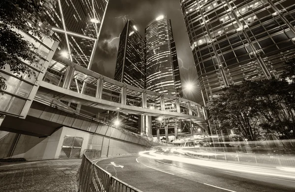 Storm i Hong Kong natthimlen — Stockfoto