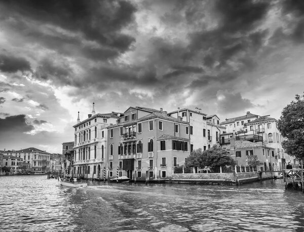 Homes of Venice along Grand Canal. Canal Grande - Venezia.