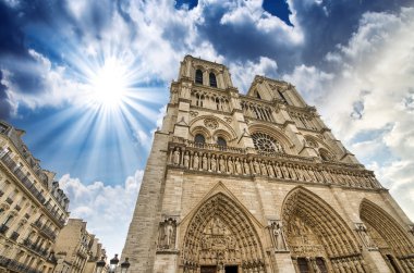 Paris. notre dame Katedrali Notre Dame güzel görünümü 