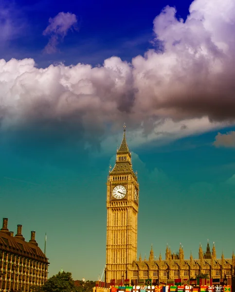 Londýn. Big ben věž a westminster palác — Stock fotografie