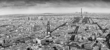 Paris. şehrin batı tarafında hava panoramik