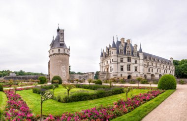 Bahçe ve chenonceau Kalesi.