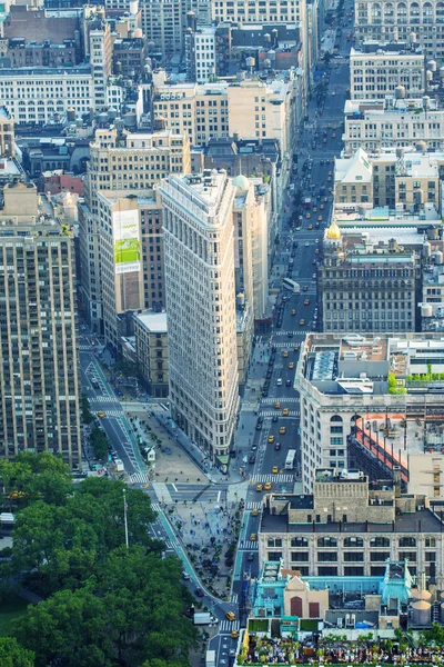 Luchtfoto van platte ijzer gebouw — Stok fotoğraf