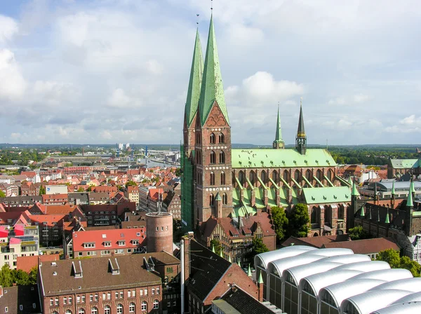 Utsikt över staden av Lübeck — Stockfoto
