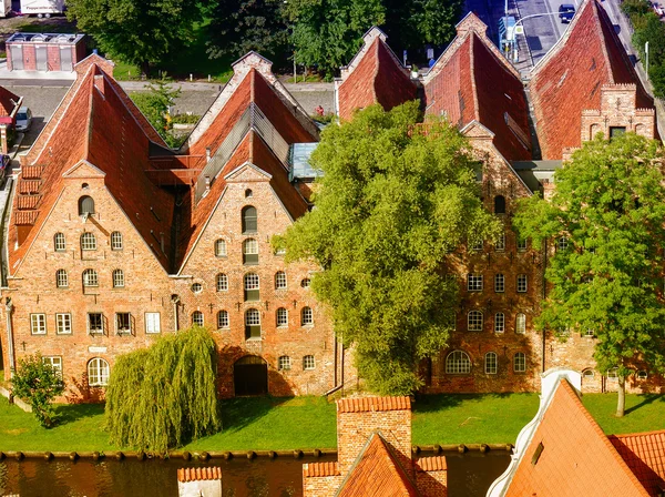 Utsikt över staden av Lübeck — Stockfoto