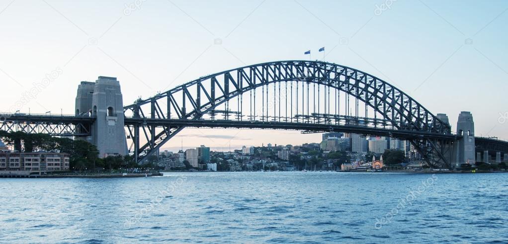 Sydney Harbour Bridge on a beautiful winter evening