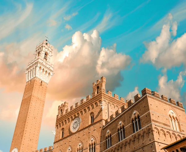 Vacker utsikt över piazza del campo — Stockfoto