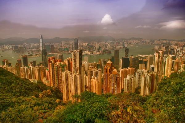 Hong Kong'un panoramik görünüm — Stok fotoğraf