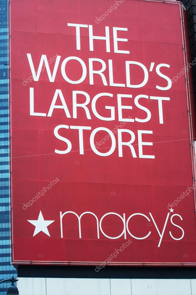 MANHATTAN - JUN 14: In 1924, Macy's Herald Sq. on 7th Ave. was World's Largest Store ( more than 1 million sq. ft of retail space). In 1858 Macy's launched the red star logo. NYC June 14, 2013